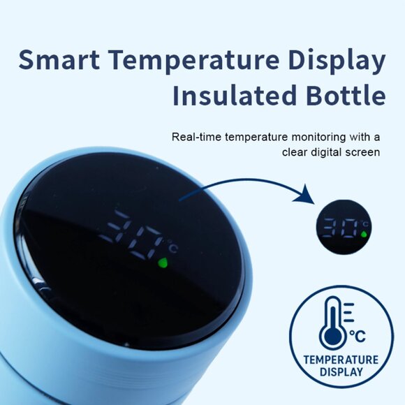 Steel Vacuum Flask,Travel Mug with Smart LCD Touch Screen, Keep Hot Or Cold(Any - Picture 3 of 16